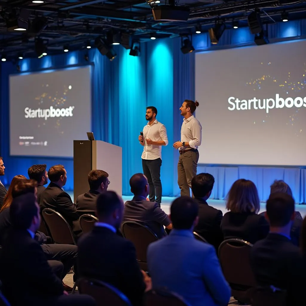 Presentación en conferencia de startups